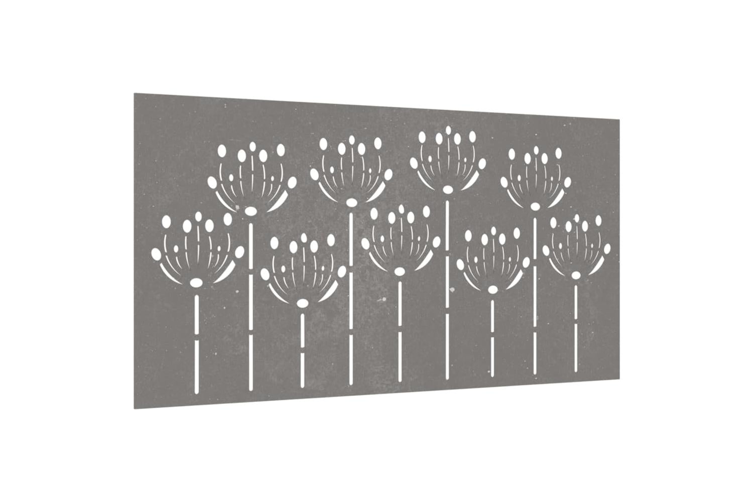 Garden Wall Decoration 105x55 Cm Corten Steel Flower Design-3