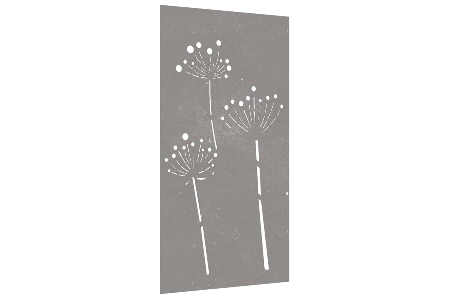 Garden Wall Decoration 105x55 Cm Corten Steel Flower Design-3