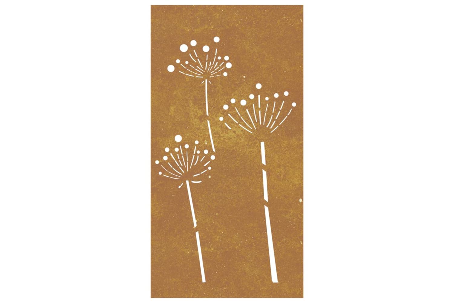 Garden Wall Decoration 105x55 Cm Corten Steel Flower Design-4