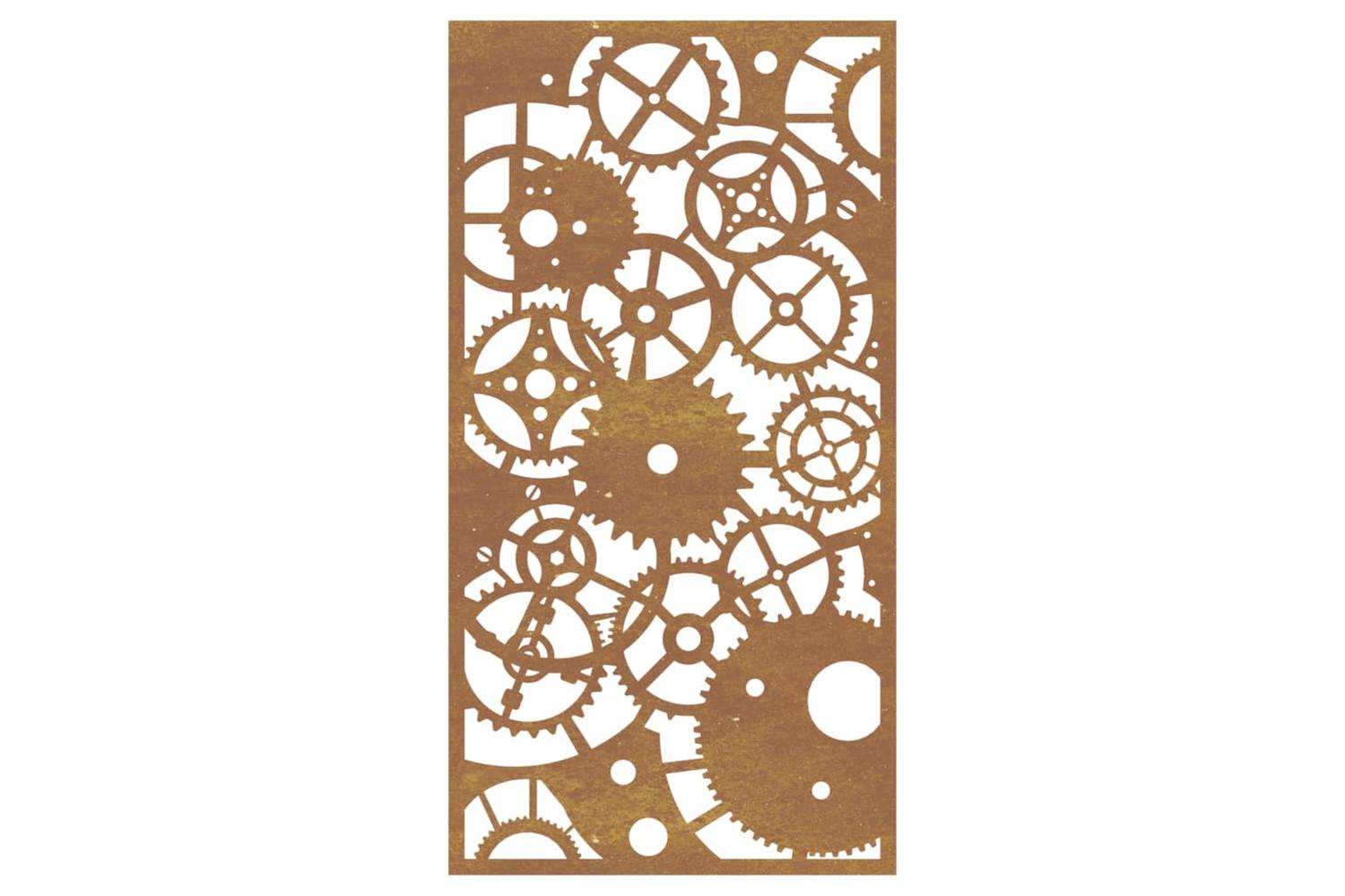 Garden Wall Decoration 105x55 Cm Corten Steel Gear Wheel Design-4