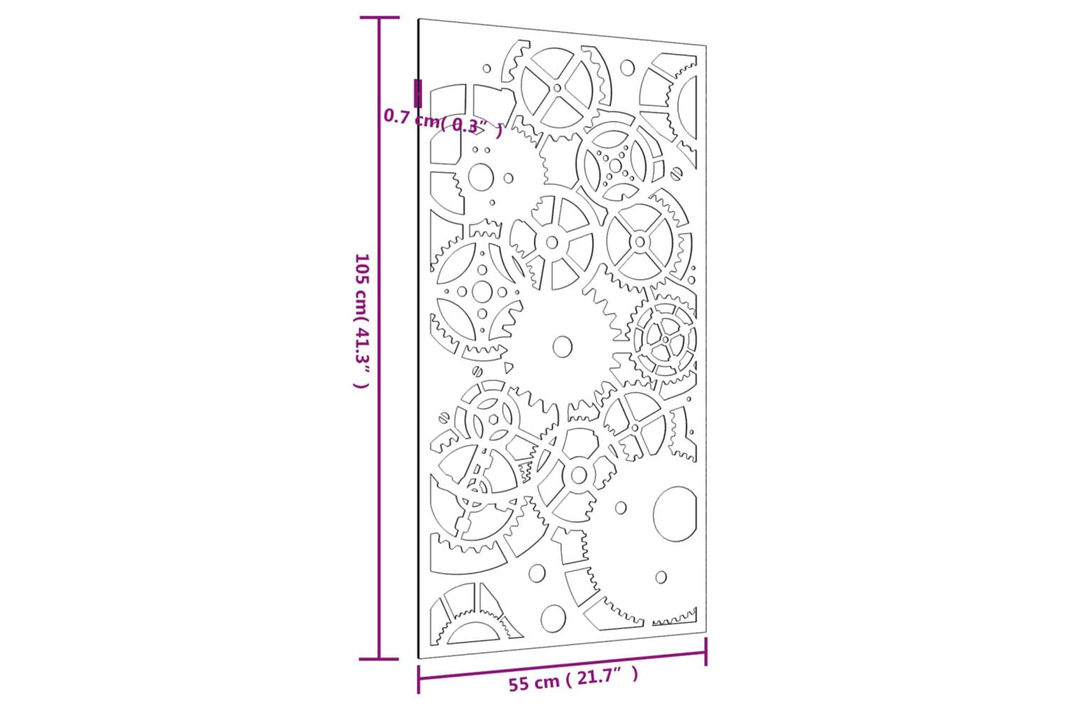 Garden Wall Decoration 105x55 Cm Corten Steel Gear Wheel Design-8