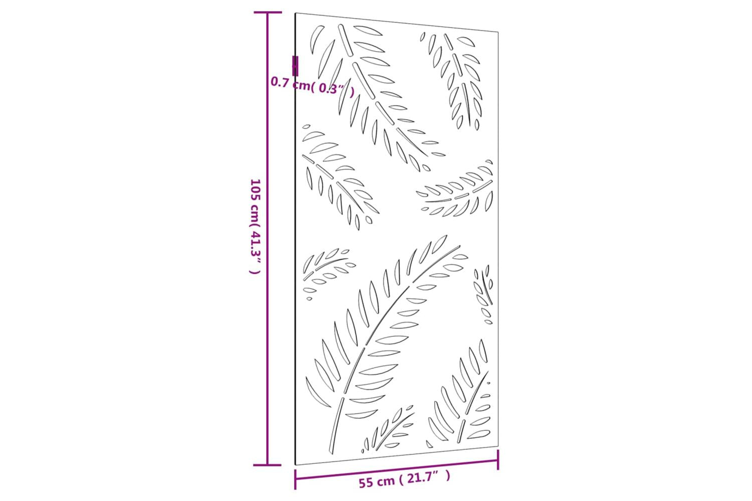 Garden Wall Decoration 105x55 Cm Corten Steel Leaf Design-8