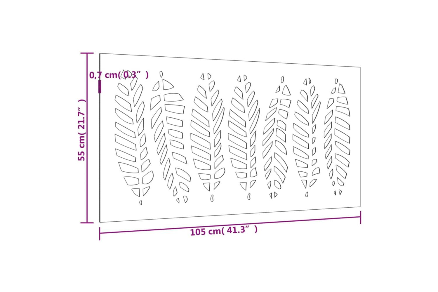 Garden Wall Decoration 105x55 Cm Corten Steel Leaf Design-8
