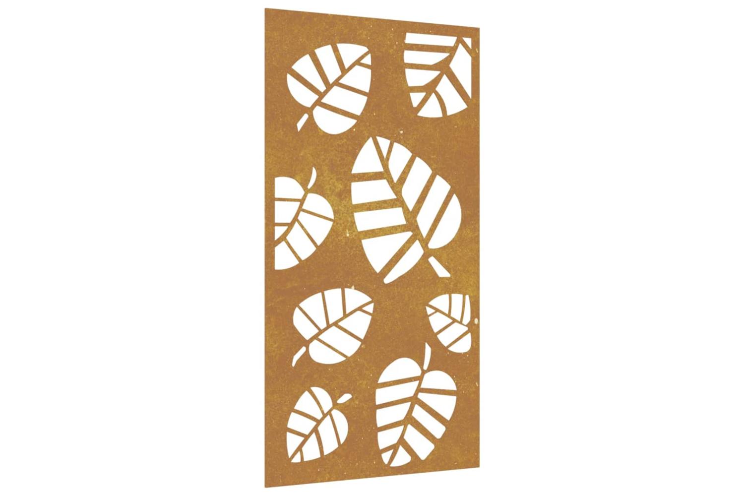 Garden Wall Decoration 105x55 Cm Corten Steel Leaf Design