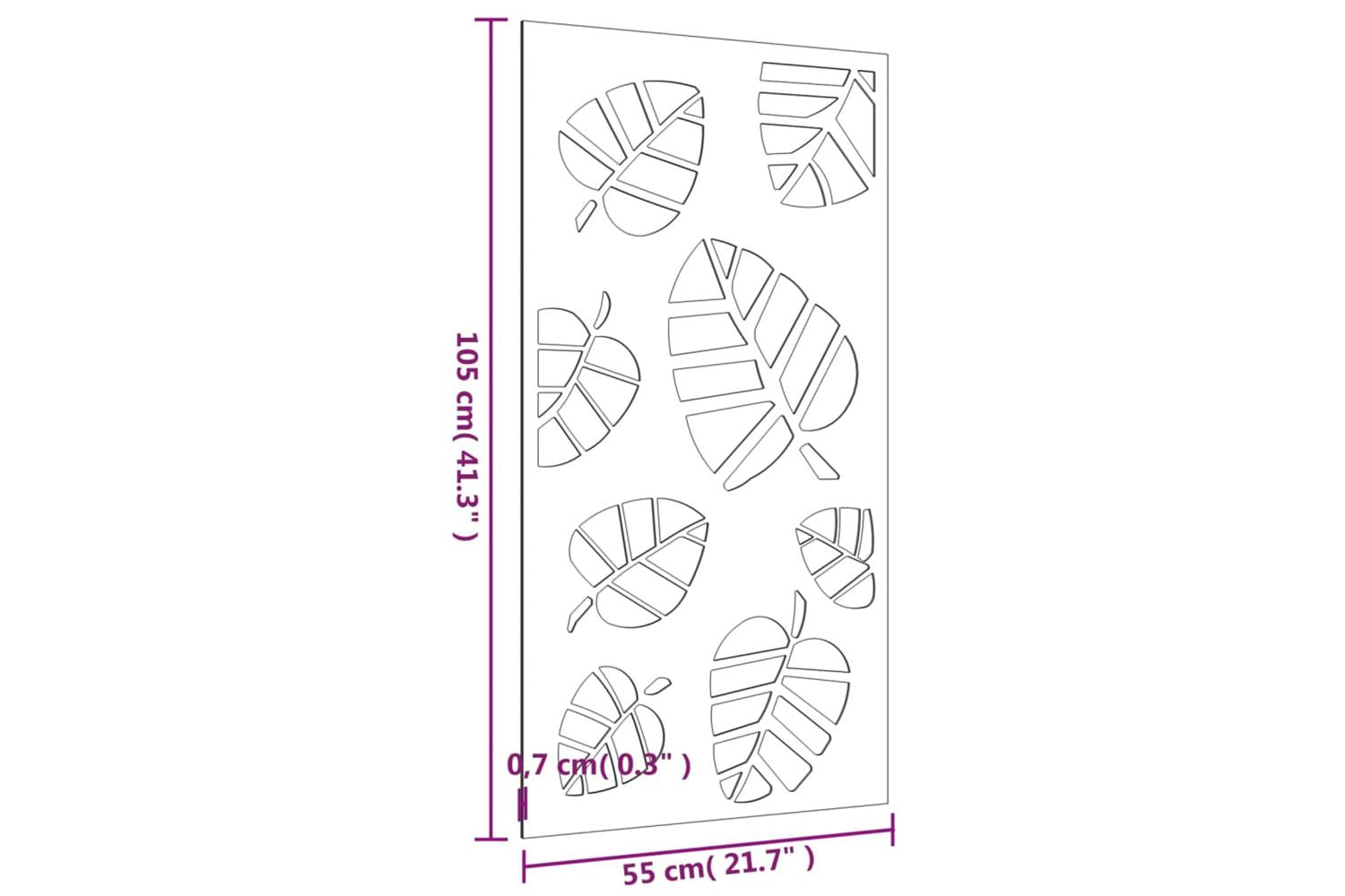 Garden Wall Decoration 105x55 Cm Corten Steel Leaf Design-8