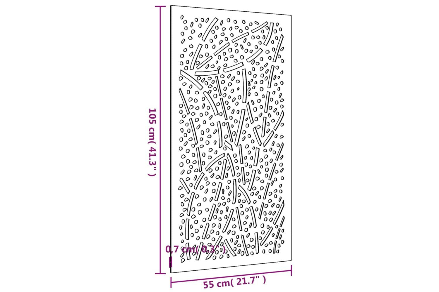 Garden Wall Decoration 105x55 Cm Corten Steel Leaf Design-8