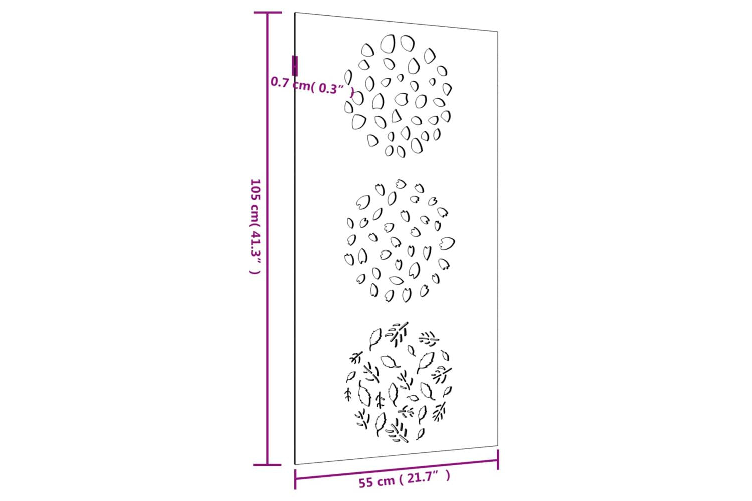 Garden Wall Decoration 105x55 Cm Corten Steel Leaf Design-8