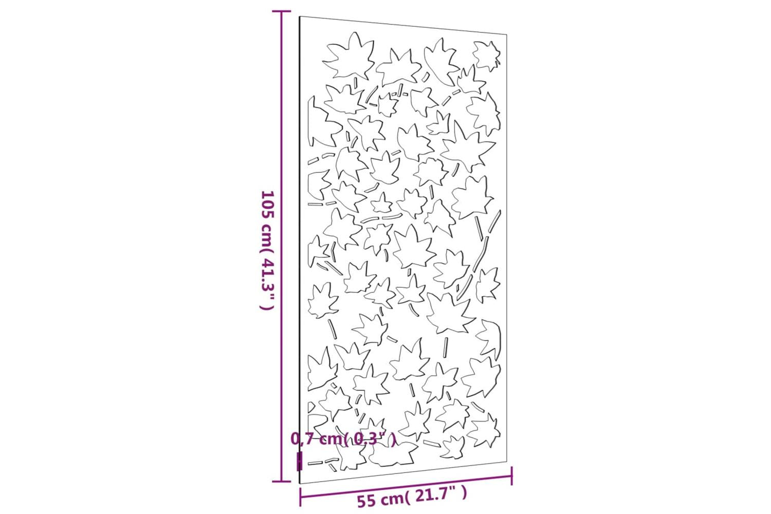 Garden Wall Decoration 105x55 Cm Corten Steel Maple Leaf Design-8