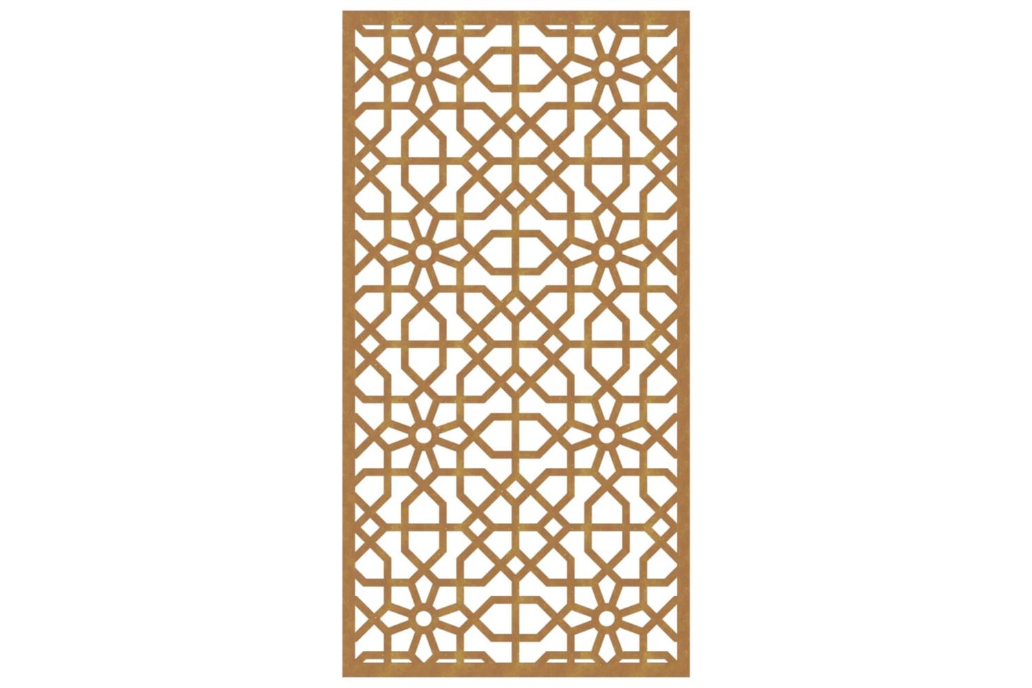 Garden Wall Decoration 105x55 Cm Corten Steel Moorish Design-4