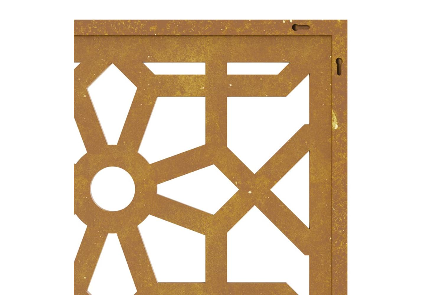 Garden Wall Decoration 105x55 Cm Corten Steel Moorish Design-7