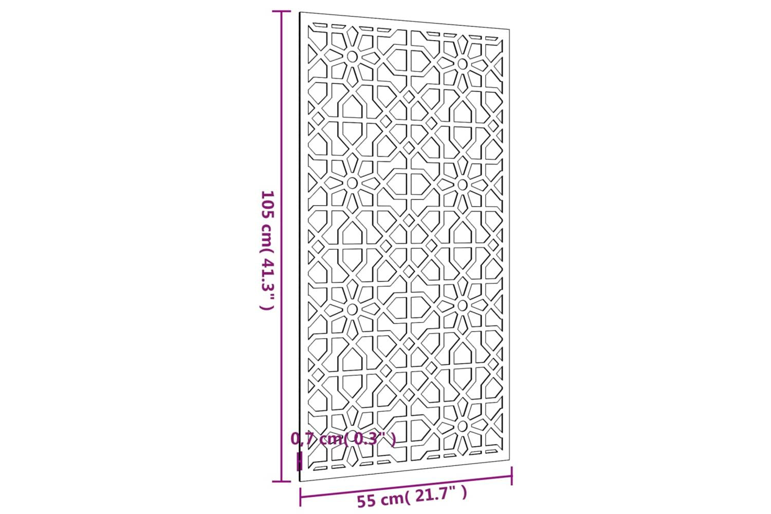 Garden Wall Decoration 105x55 Cm Corten Steel Moorish Design-8