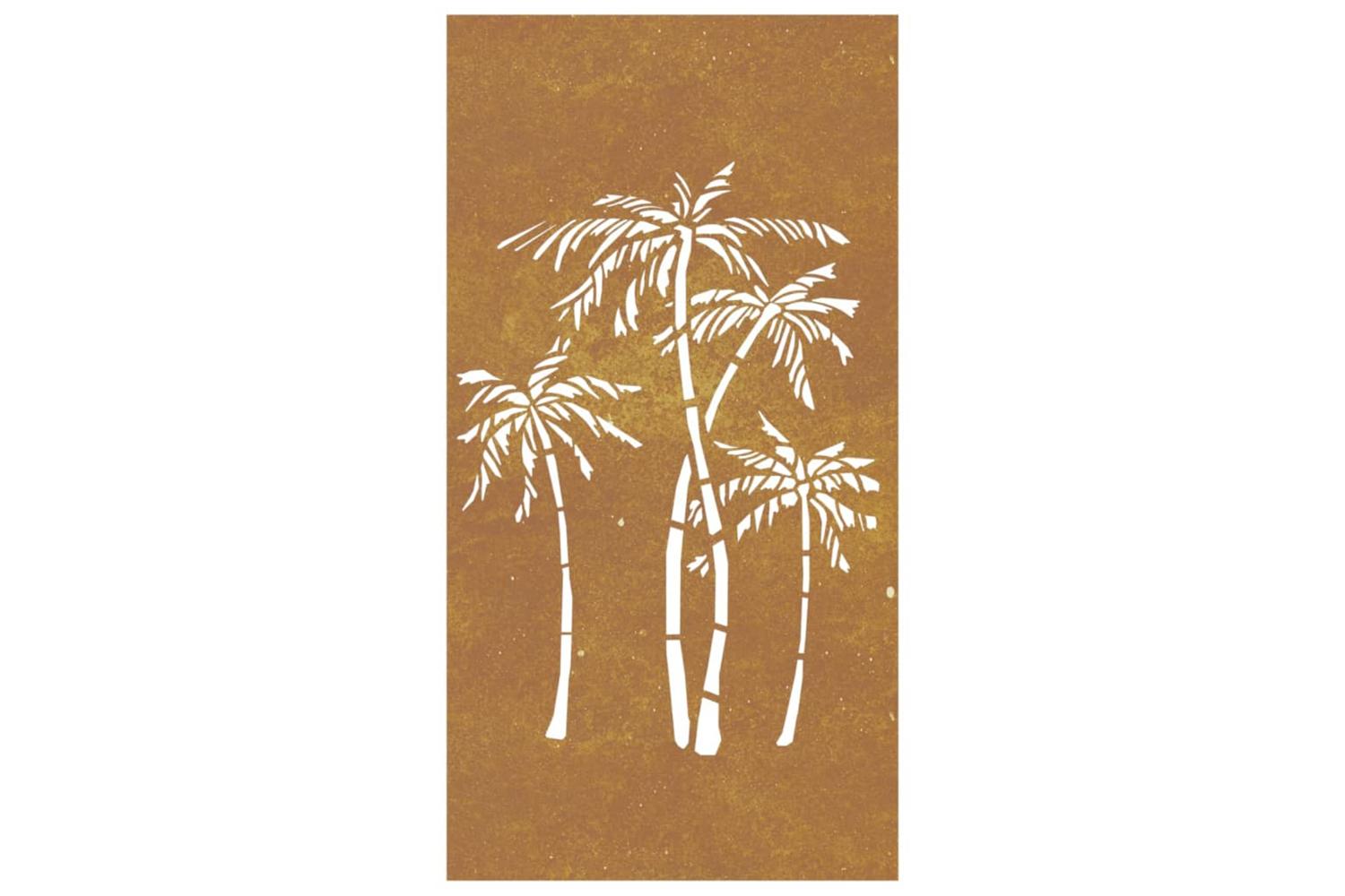 Garden Wall Decoration 105x55 Cm Corten Steel Palm Tree Design-4