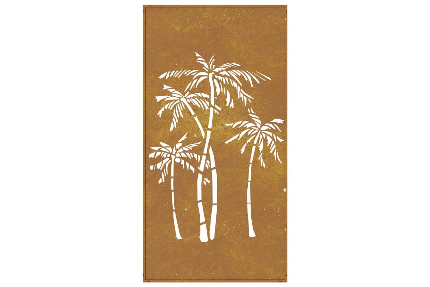 Garden Wall Decoration 105x55 Cm Corten Steel Palm Tree Design-5