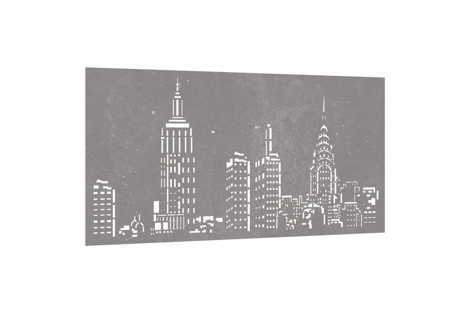 Garden Wall Decoration 105x55 Cm Corten Steel Skyline Design-3