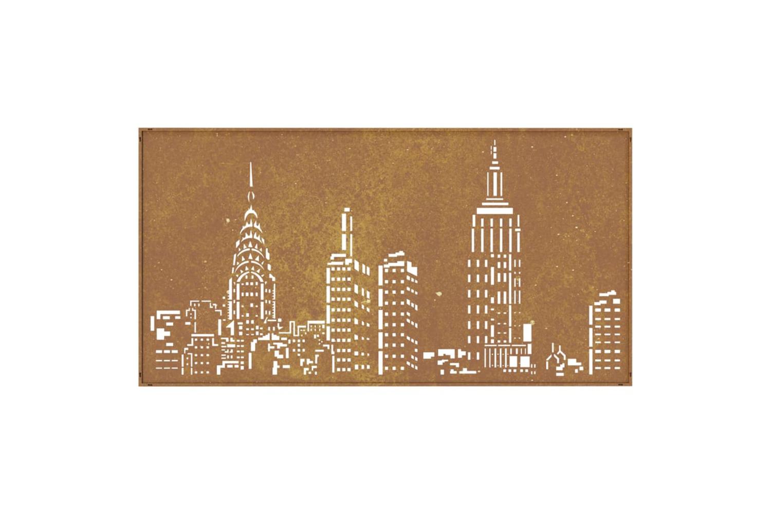 Garden Wall Decoration 105x55 Cm Corten Steel Skyline Design-5