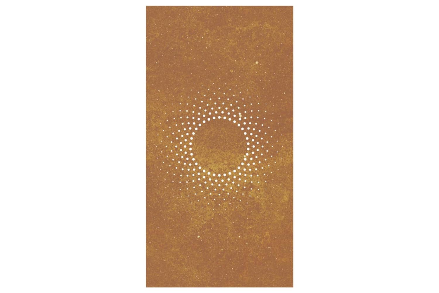 Garden Wall Decoration 105x55 Cm Corten Steel Sun Design-4