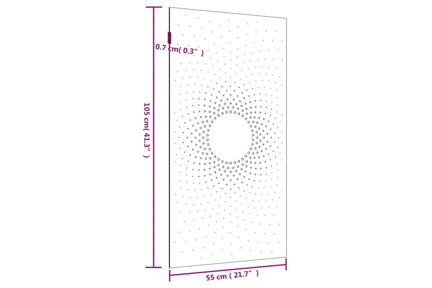 Garden Wall Decoration 105x55 Cm Corten Steel Sun Design-8