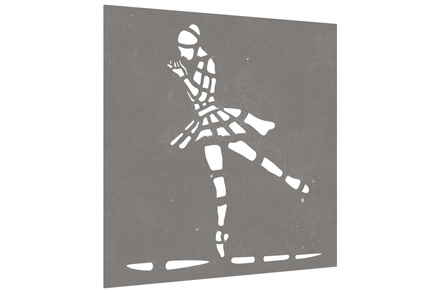 Garden Wall Decoration 55x55 Cm Corten Steel Ballet Dancer Design-3