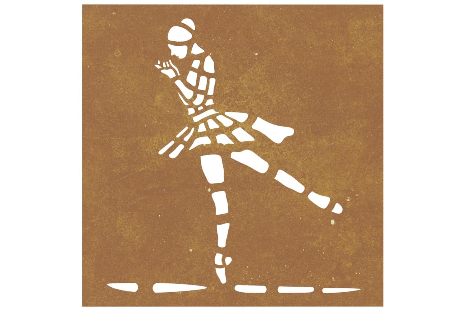 Garden Wall Decoration 55x55 Cm Corten Steel Ballet Dancer Design-4