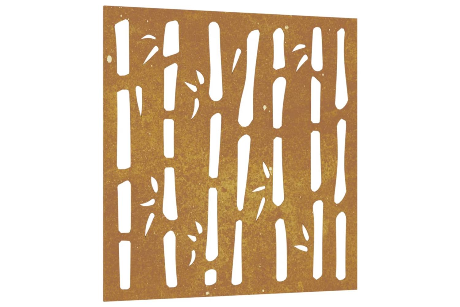 Garden Wall Decoration 55x55 Cm Corten Steel Bamboo Design-2