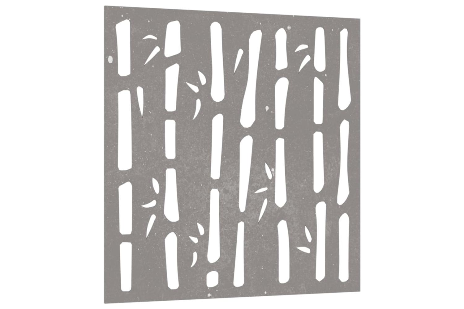 Garden Wall Decoration 55x55 Cm Corten Steel Bamboo Design-3