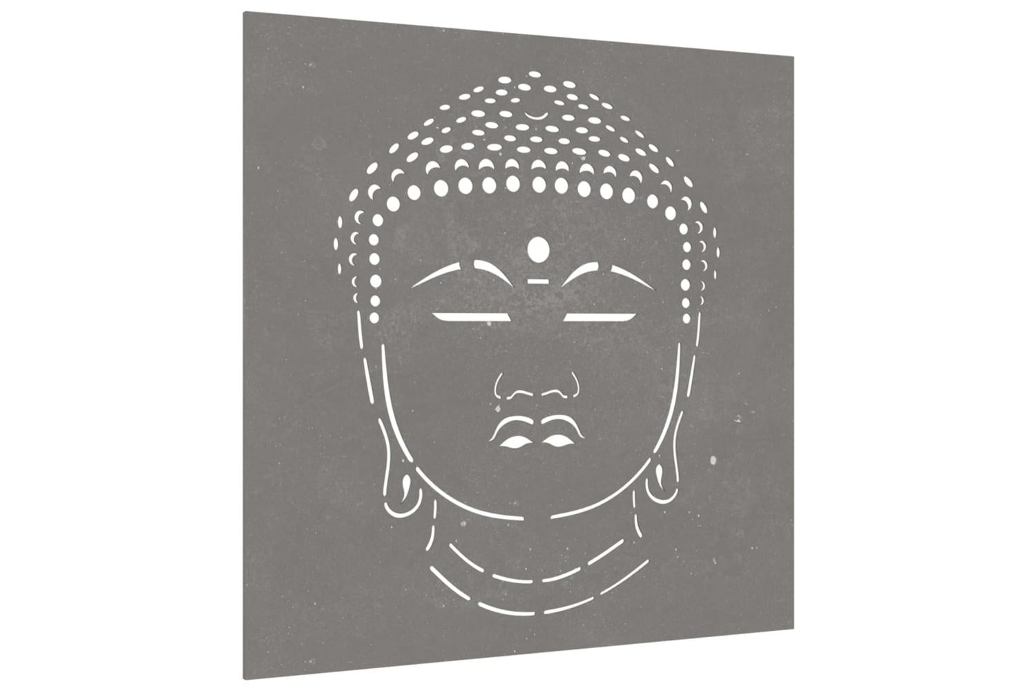 Garden Wall Decoration 55x55 Cm Corten Steel Buddha Head Design-3