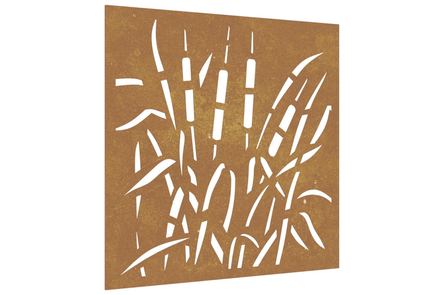 Garden Wall Decoration 55x55 Cm Corten Steel Grass Design-2