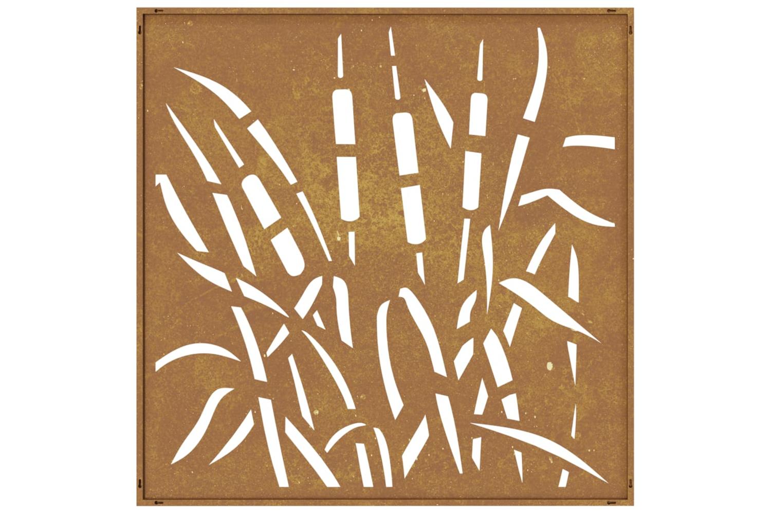 Garden Wall Decoration 55x55 Cm Corten Steel Grass Design-5