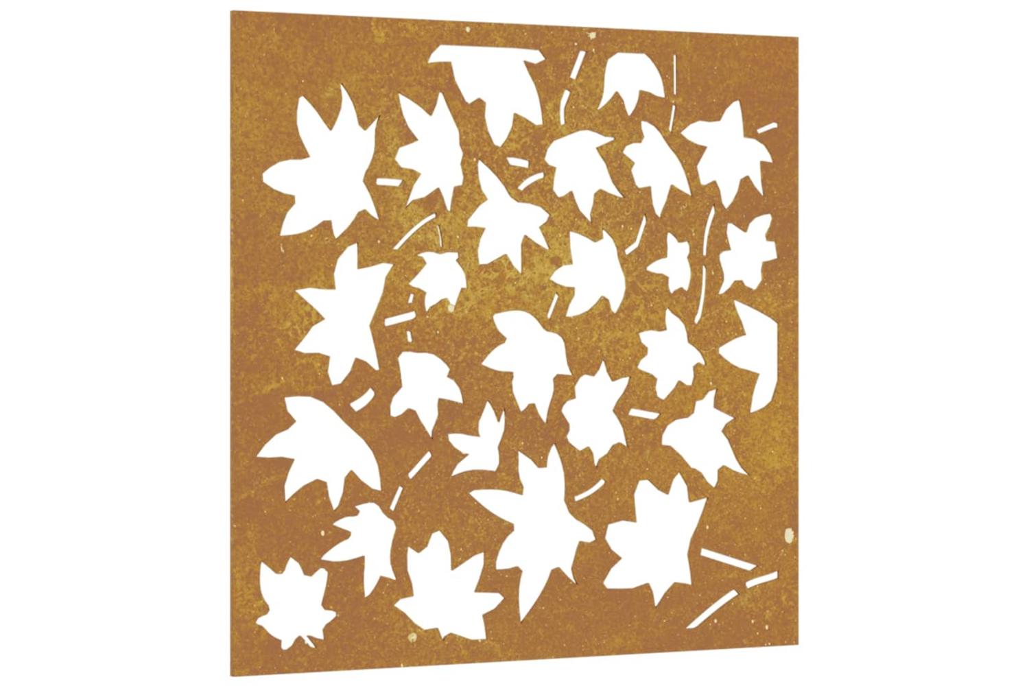 Garden Wall Decoration 55x55 Cm Corten Steel Maple Leaf Design