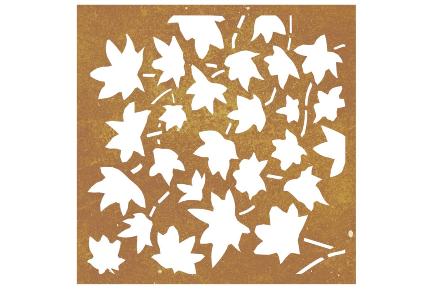 Garden Wall Decoration 55x55 Cm Corten Steel Maple Leaf Design-4