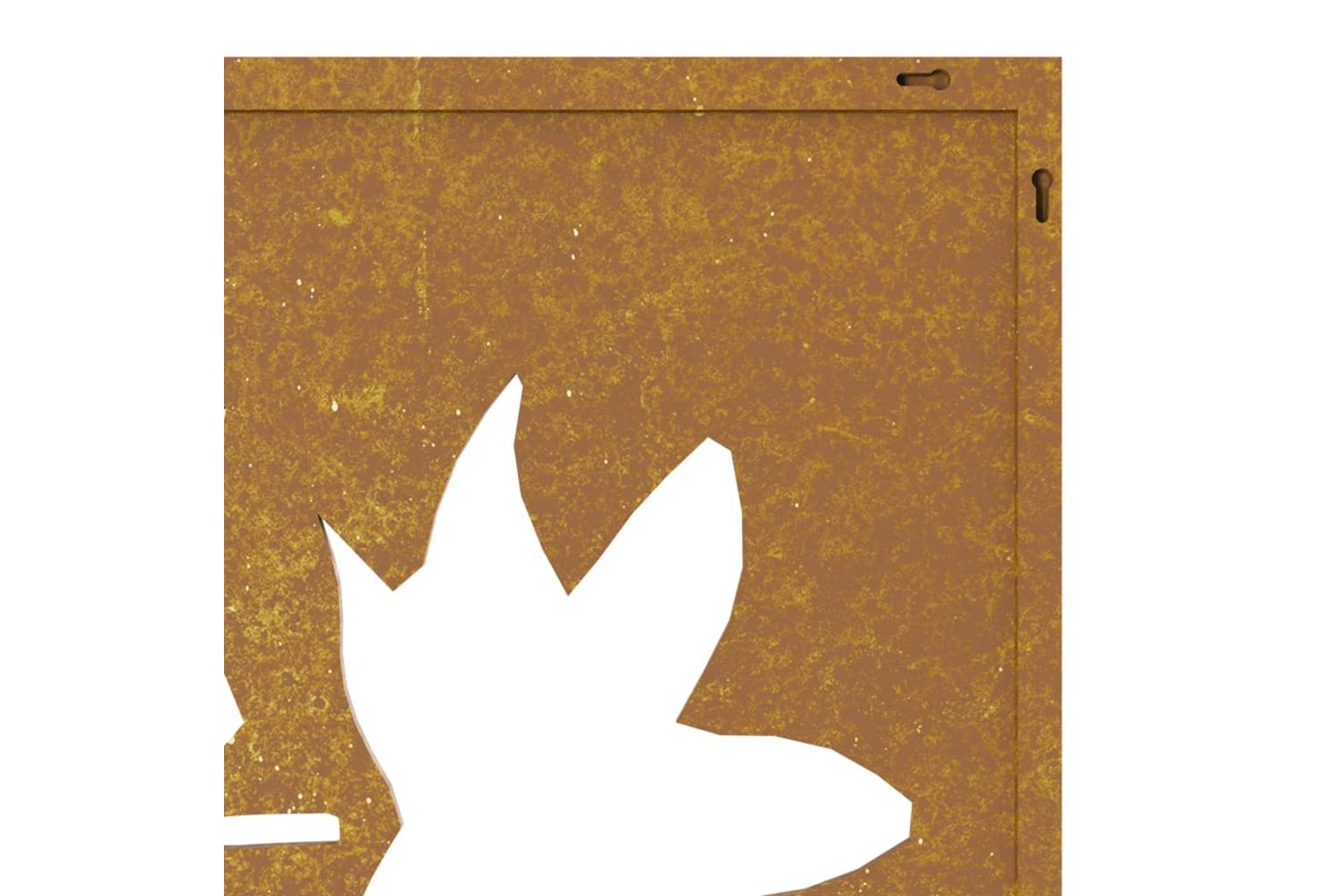 Garden Wall Decoration 55x55 Cm Corten Steel Maple Leaf Design-7