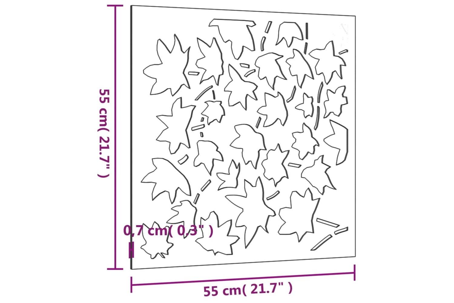 Garden Wall Decoration 55x55 Cm Corten Steel Maple Leaf Design-8