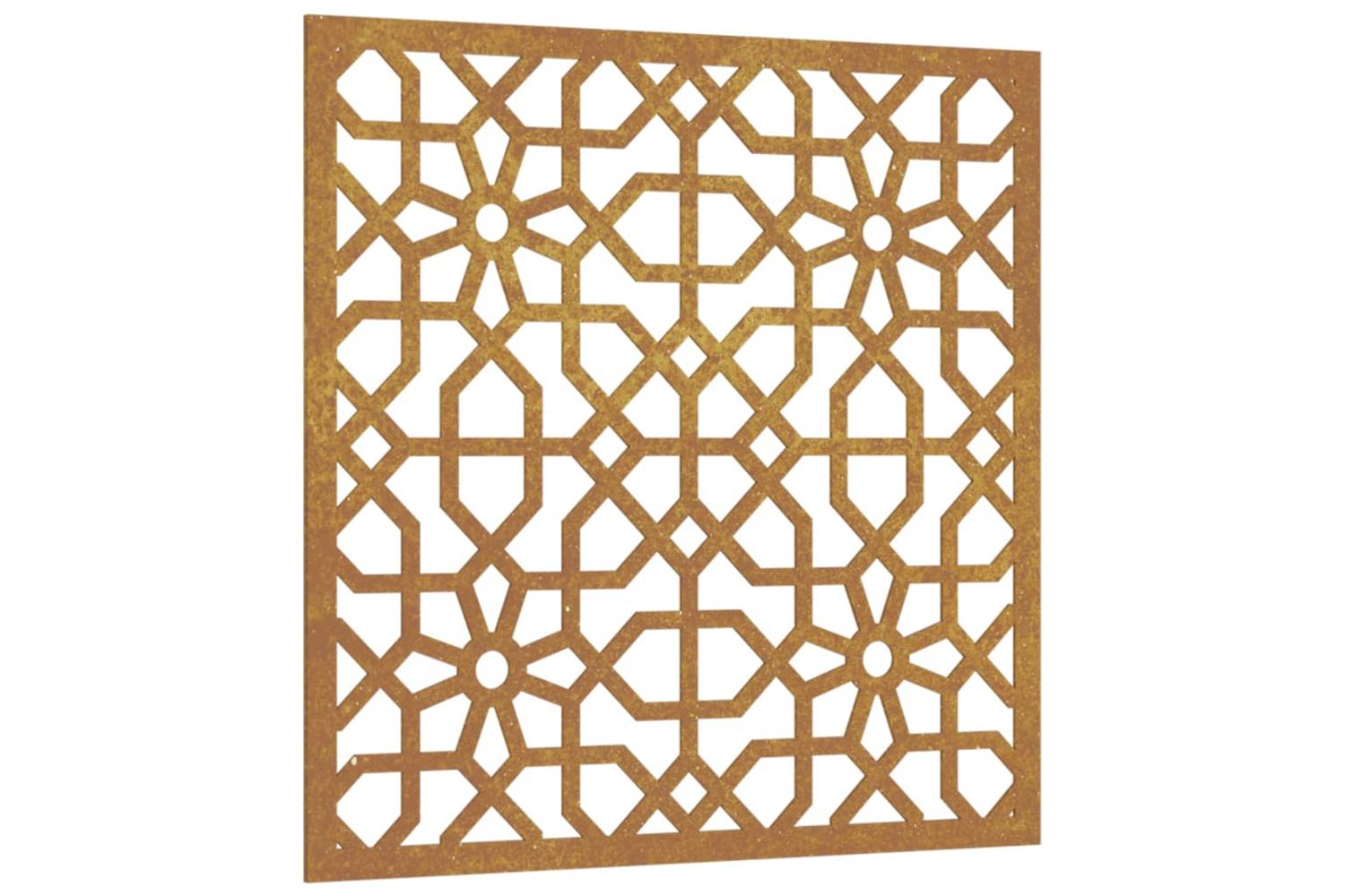 Garden Wall Decoration 55x55 Cm Corten Steel Moorish Design-2
