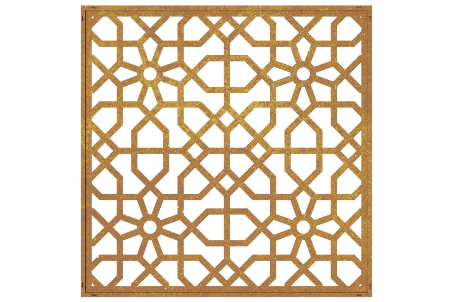 Garden Wall Decoration 55x55 Cm Corten Steel Moorish Design-5