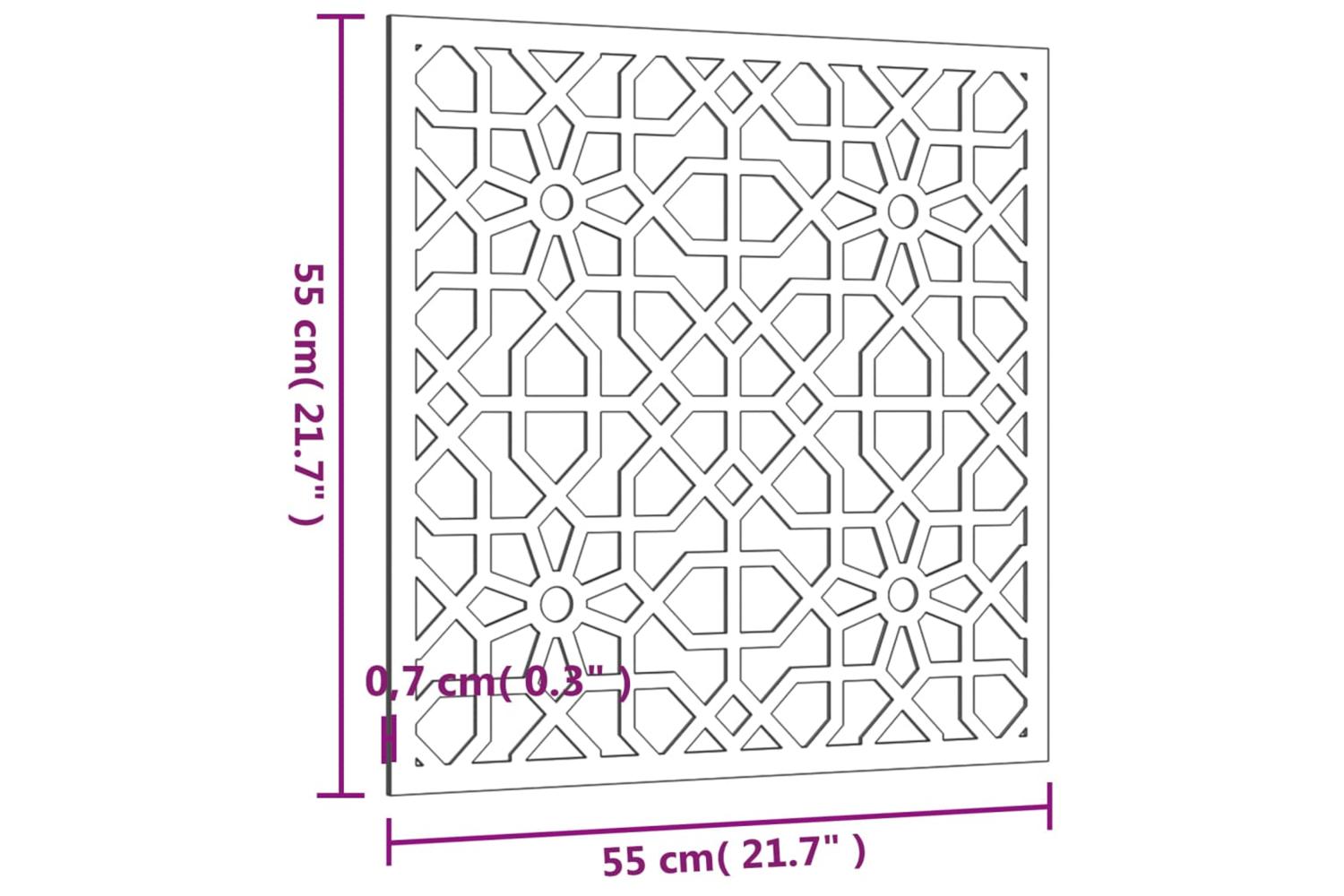 Garden Wall Decoration 55x55 Cm Corten Steel Moorish Design-8
