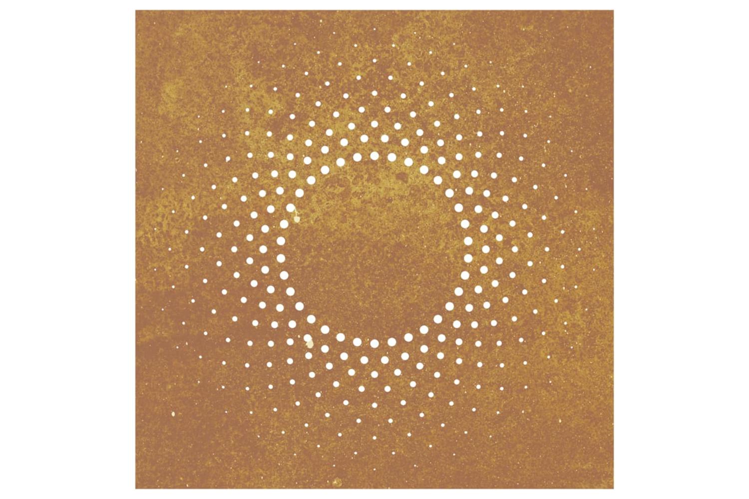 Garden Wall Decoration 55x55 Cm Corten Steel Sun Design-4