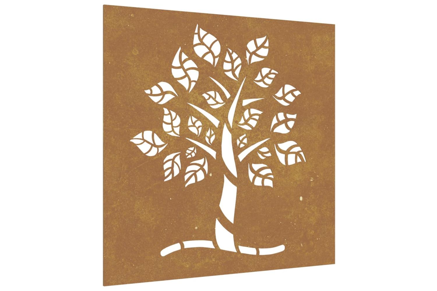Garden Wall Decoration 55x55 Cm Corten Steel Tree Design-2