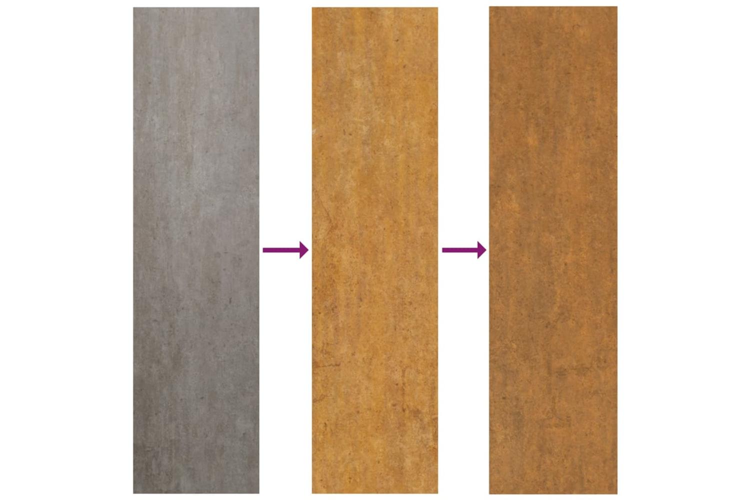 Garden Wall Decorations 2pcs 105x55cm Corten Steel Flower Design-6