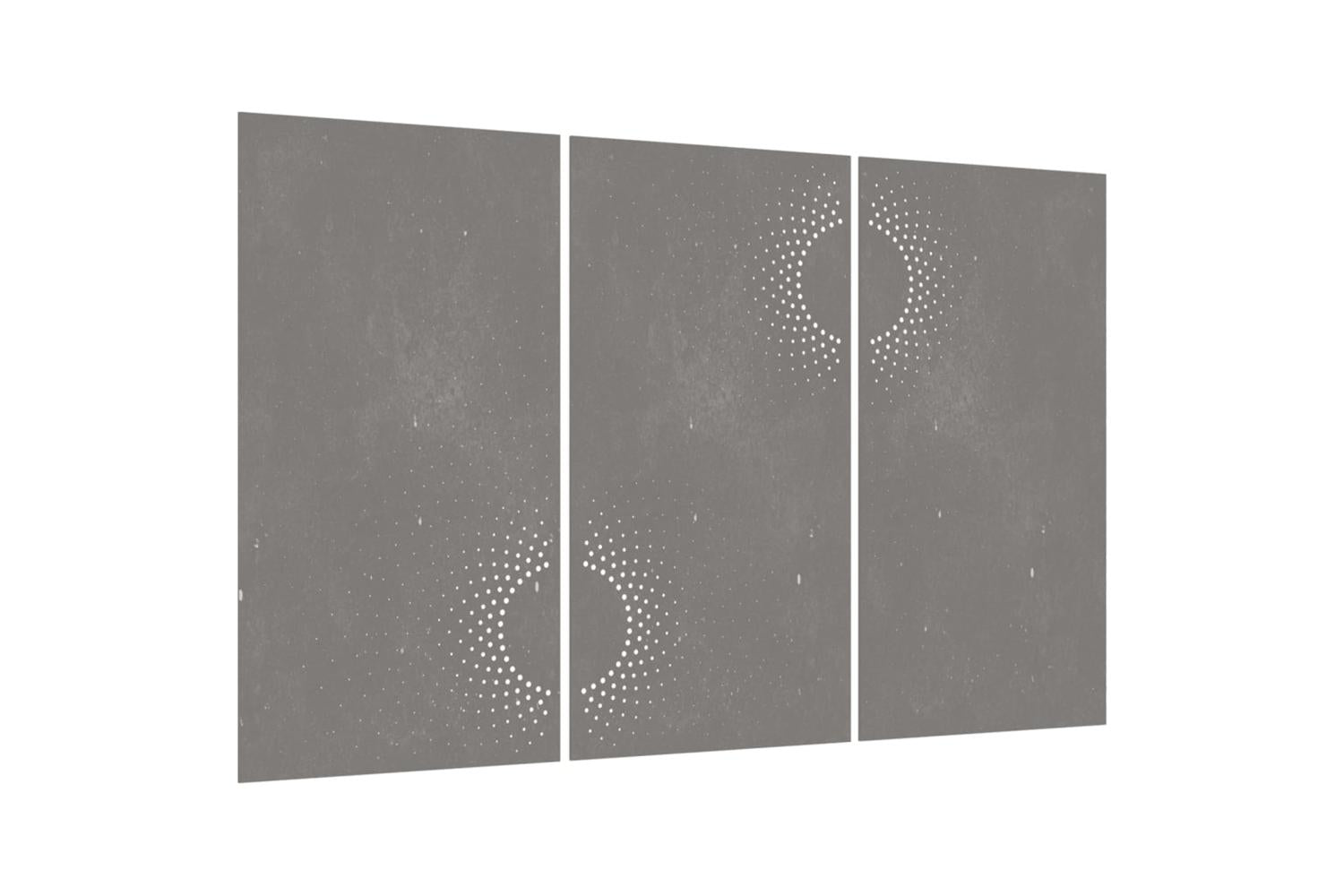 Garden Wall Decorations 3 Pcs 105x55 Cm Corten Steel Sun Design-3