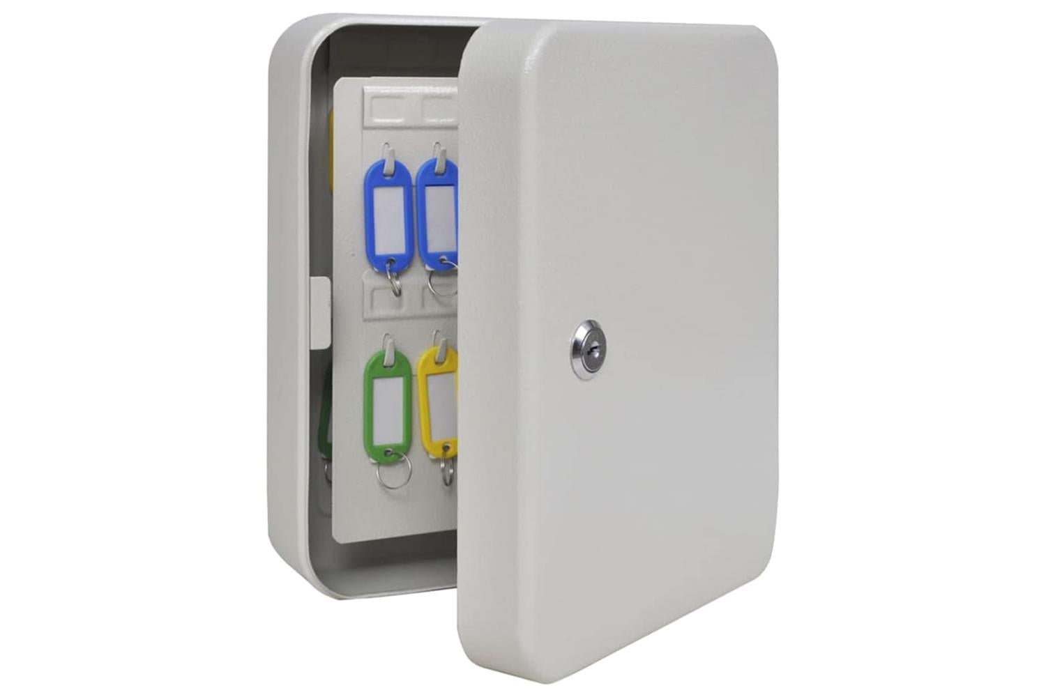 Key Box With Lock White 20 X 75 X 25 Cm Steel-2