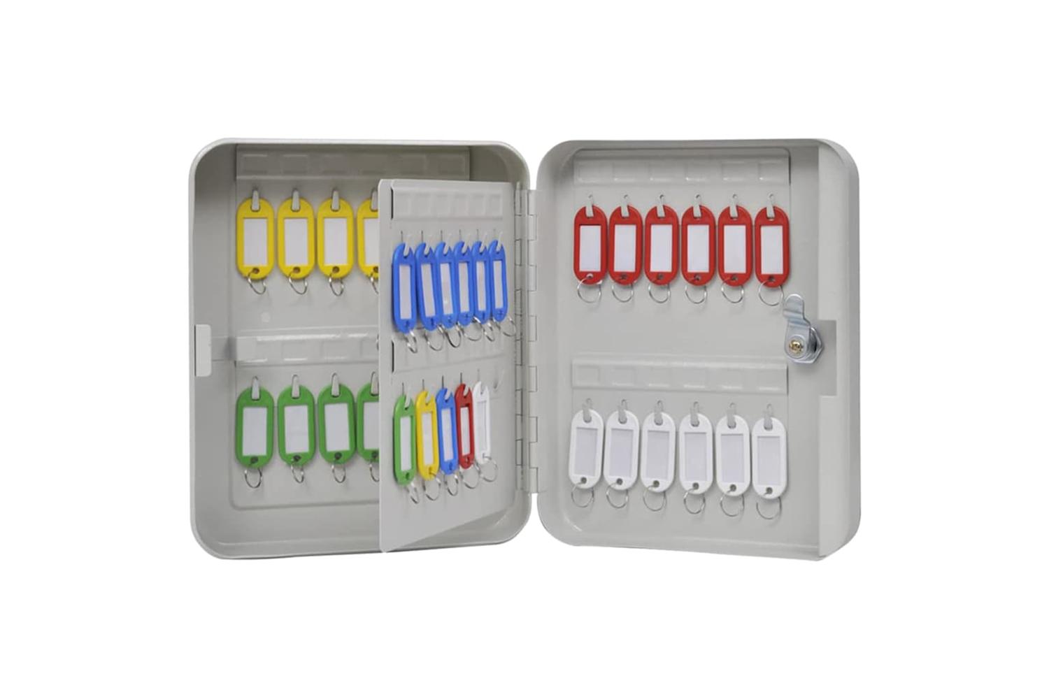 Key Box With Lock White 20 X 75 X 25 Cm Steel-4
