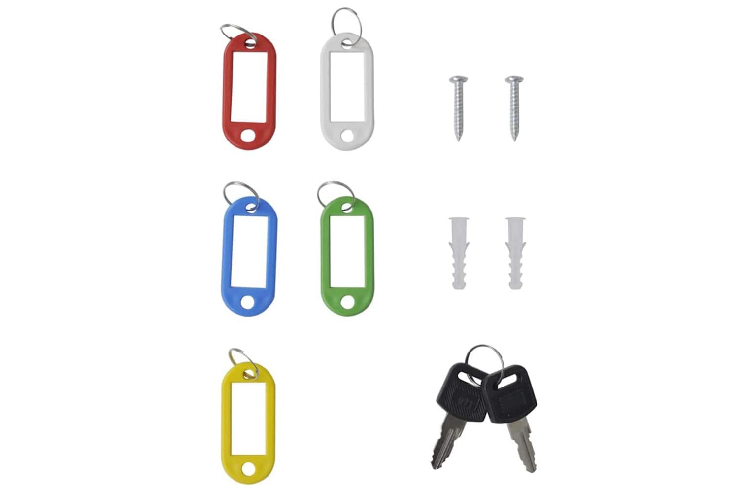 Key Box With Lock White 20 X 75 X 25 Cm Steel-5