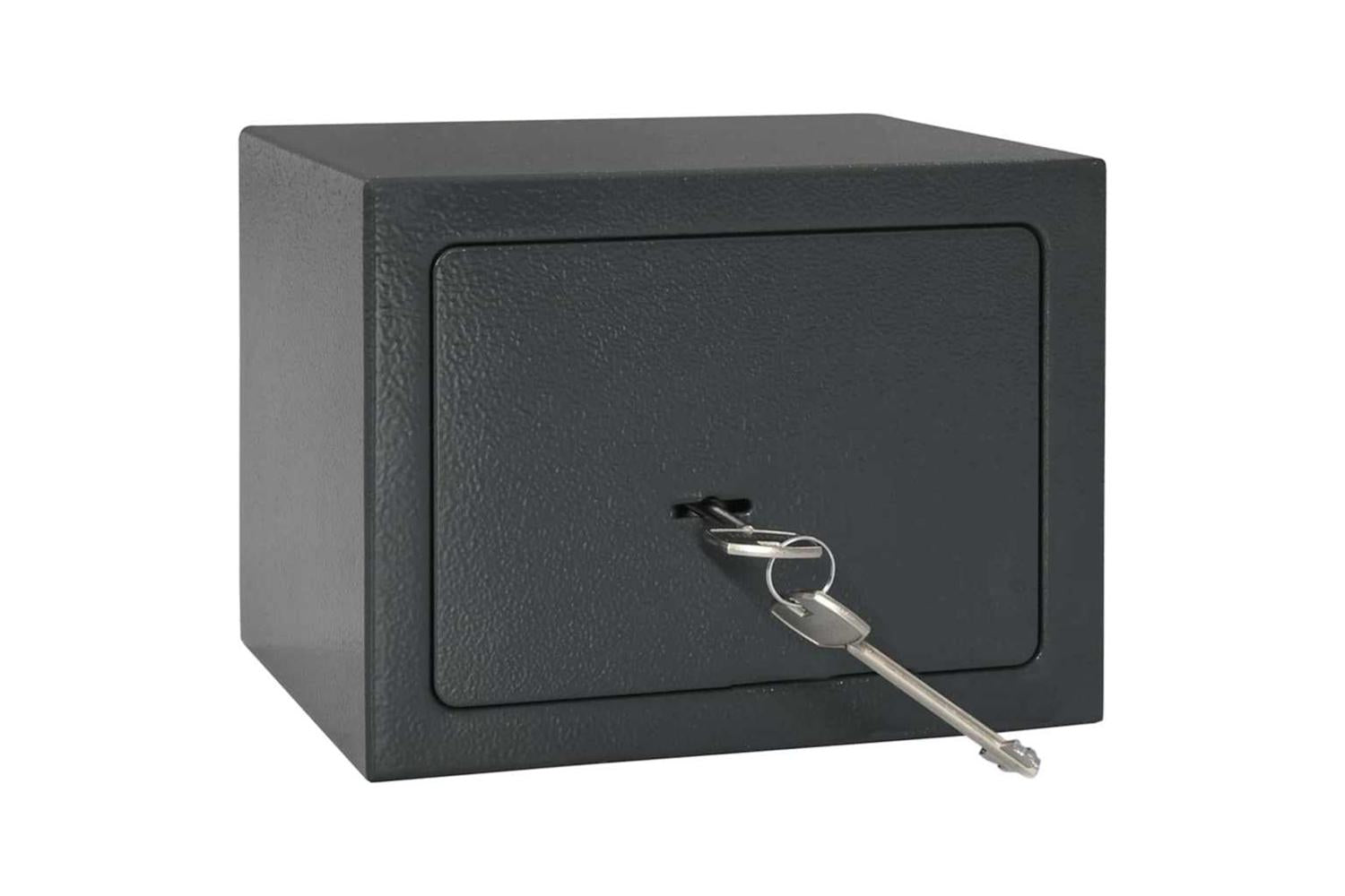 Safe Box With Lock Grey 17 X 23 X 17 Cm Steel-2