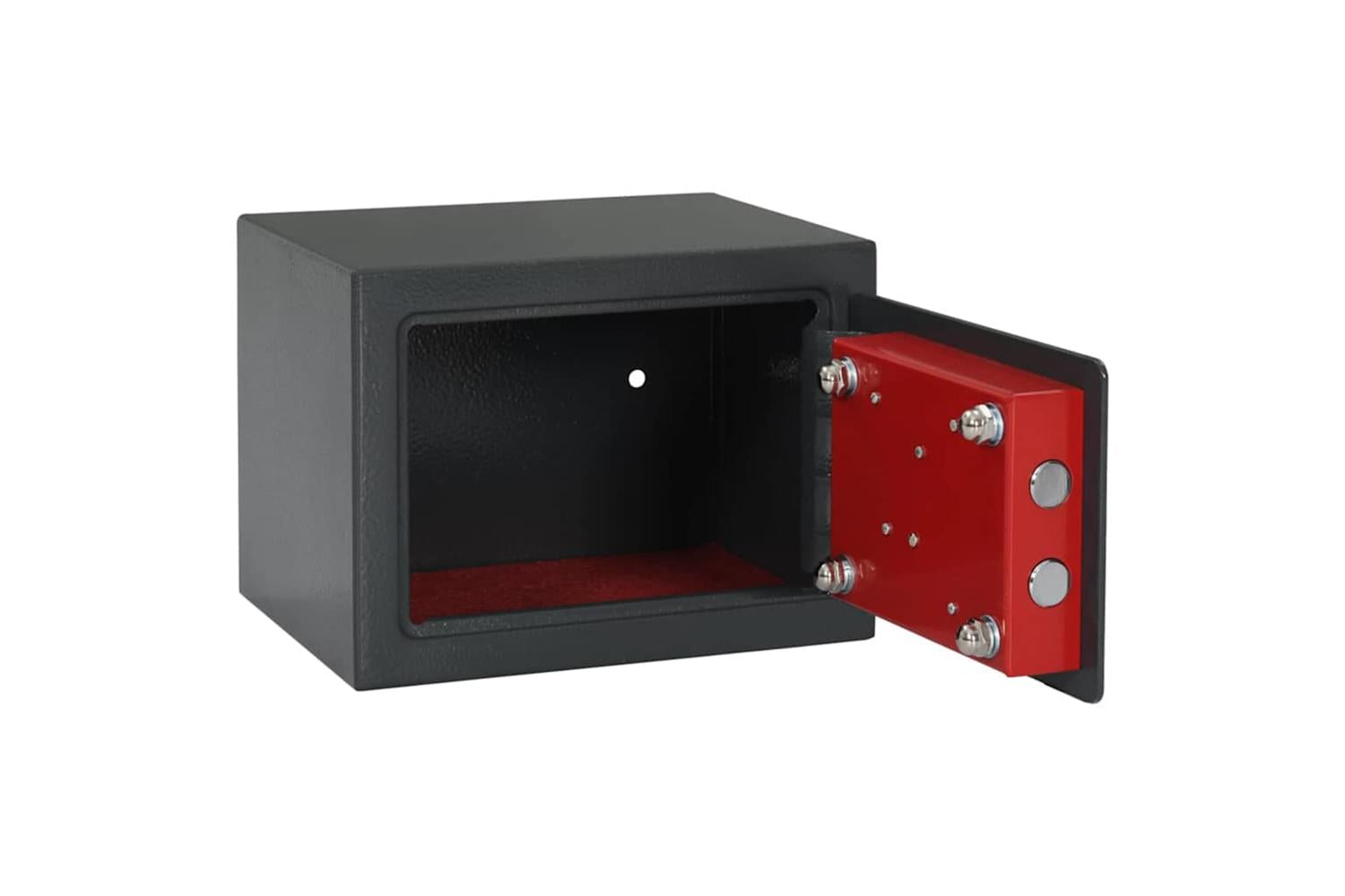 Safe Box With Lock Grey 17 X 23 X 17 Cm Steel-3