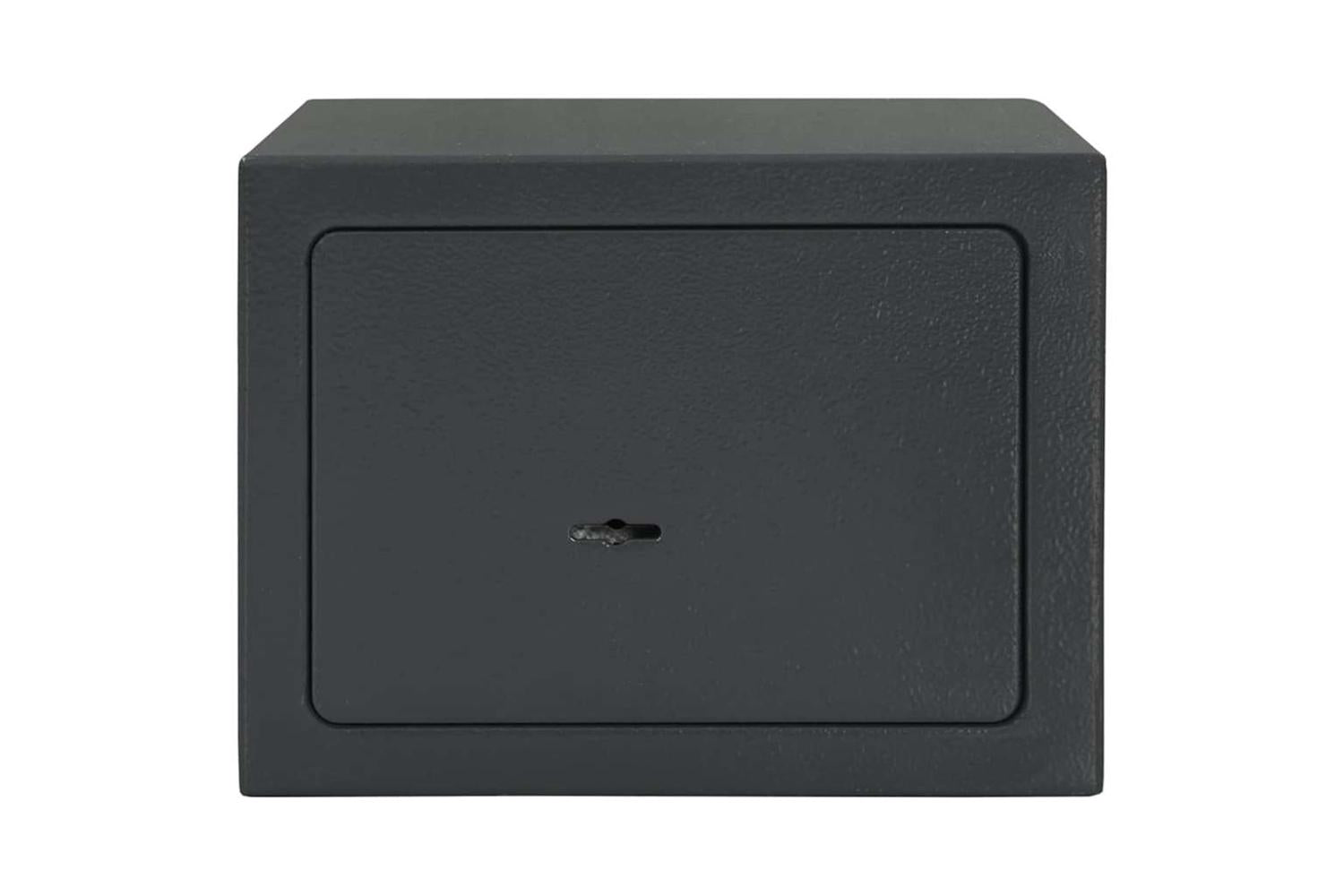 Safe Box With Lock Grey 17 X 23 X 17 Cm Steel-4