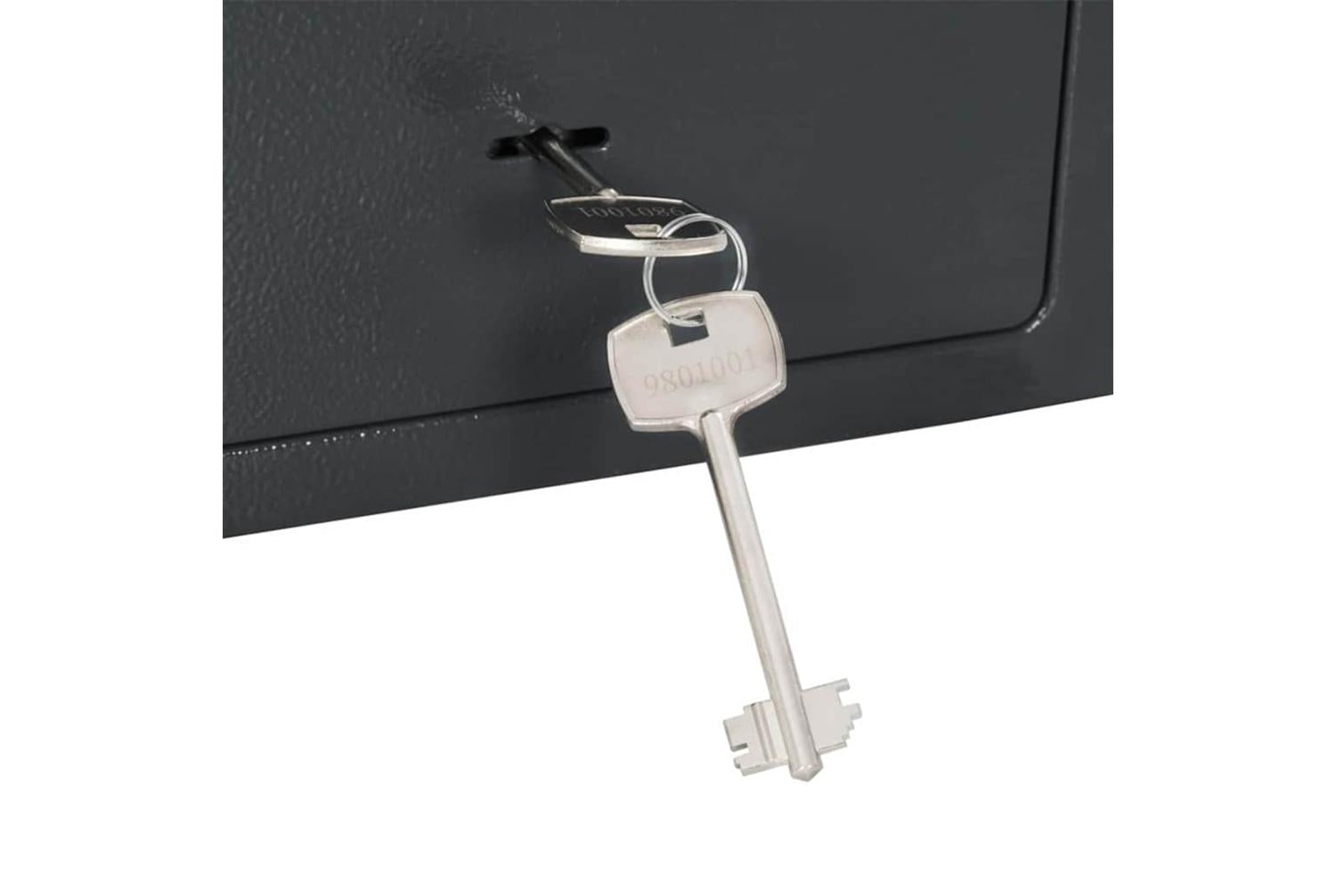 Safe Box With Lock Grey 17 X 23 X 17 Cm Steel-7