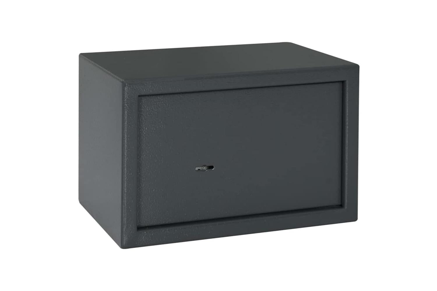 Safe Box With Lock Grey 20 X 31 X 20 Cm Steel