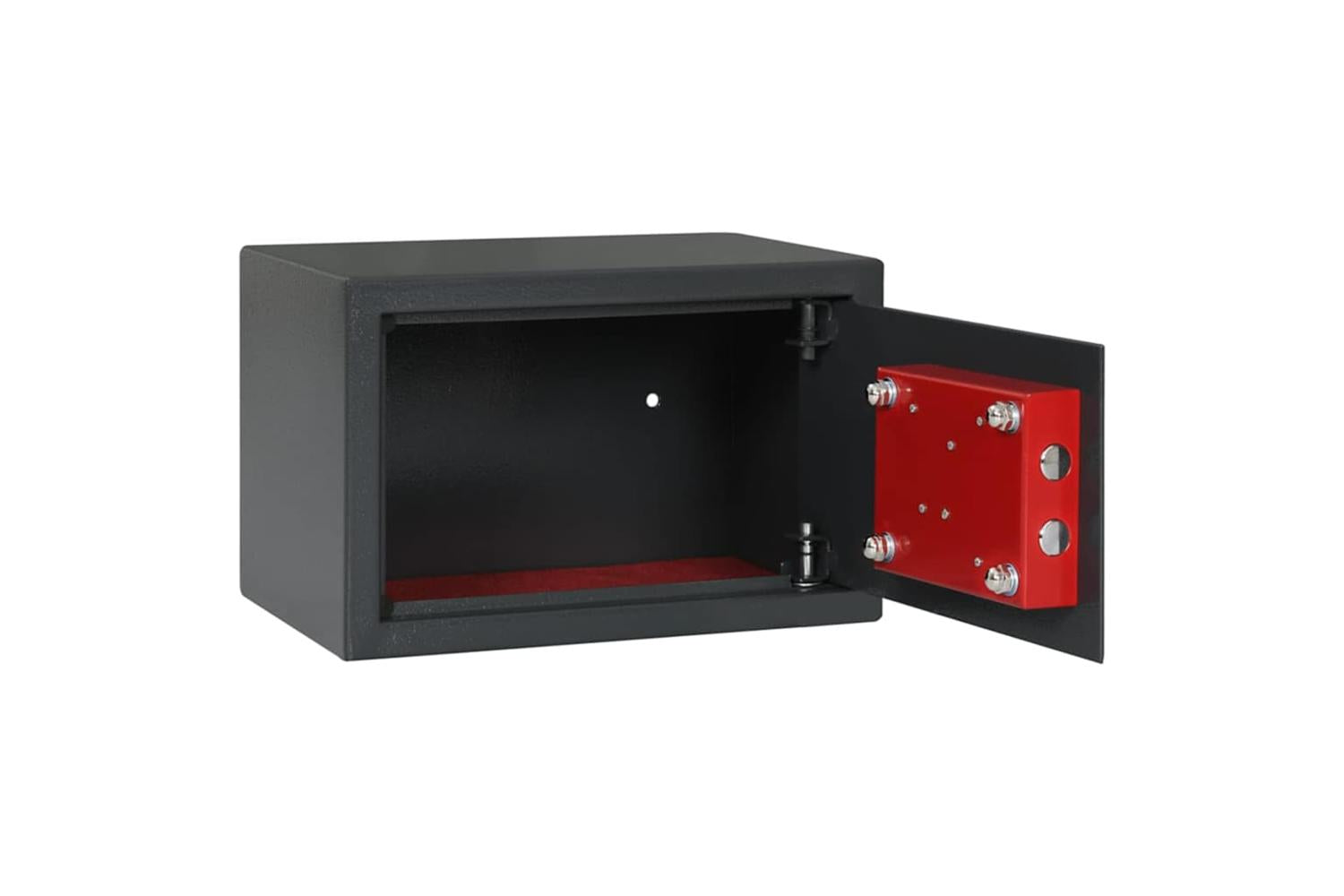 Safe Box With Lock Grey 20 X 31 X 20 Cm Steel-3