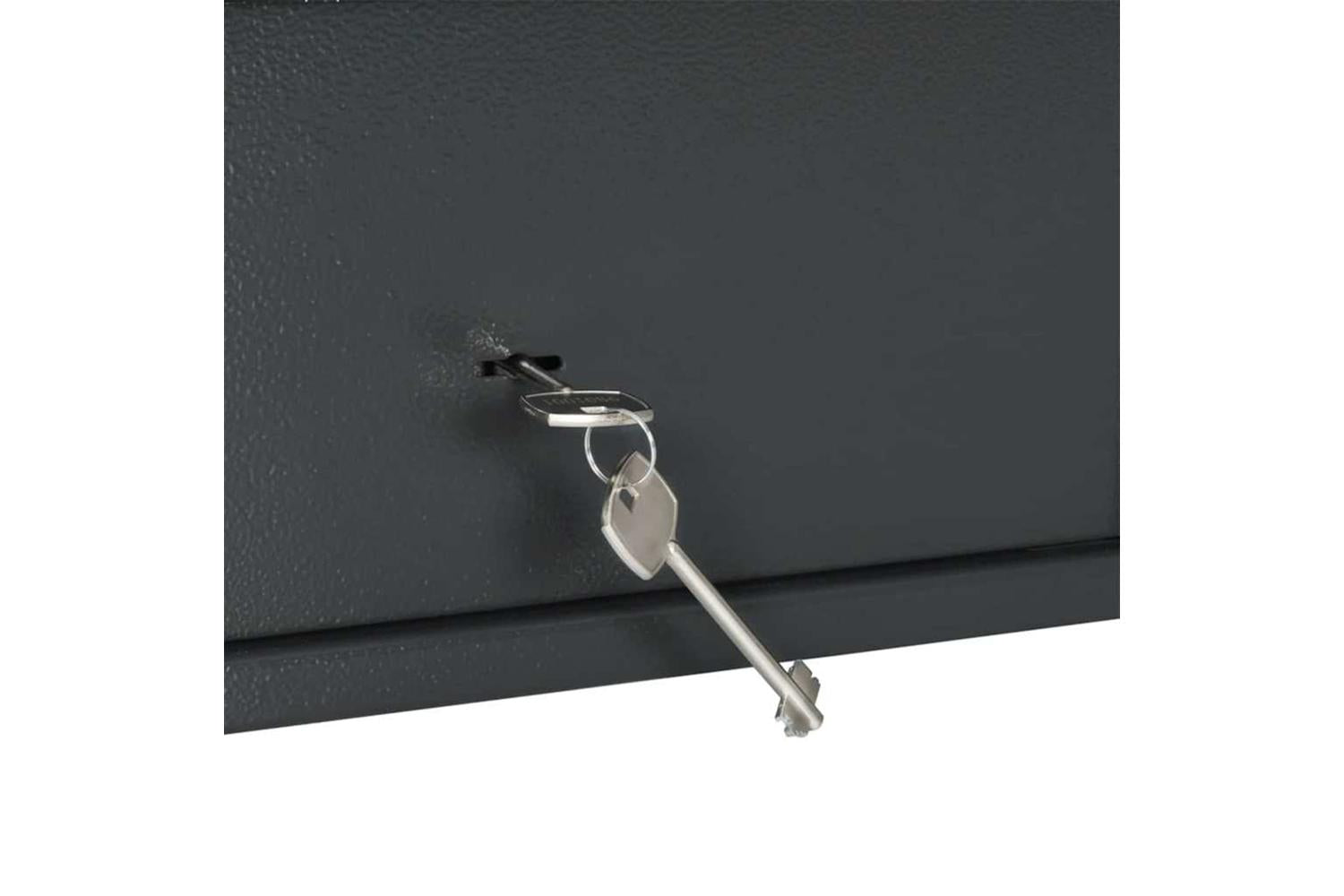 Safe Box With Lock Grey 20 X 31 X 20 Cm Steel-7