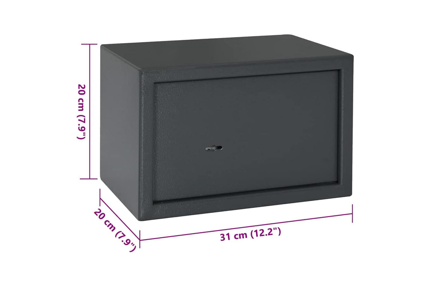 Safe Box With Lock Grey 20 X 31 X 20 Cm Steel-10